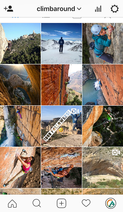 Imágenes del perfil de Instagram de Climb Around.