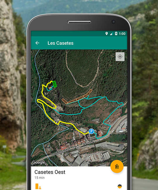 Aproximación al sector con tracks GPS.
