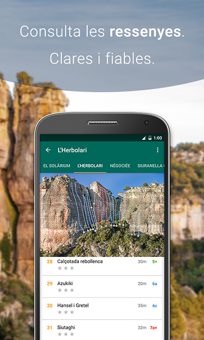 Ressenyes de l'app d'escalada Climb Around, Siurana.