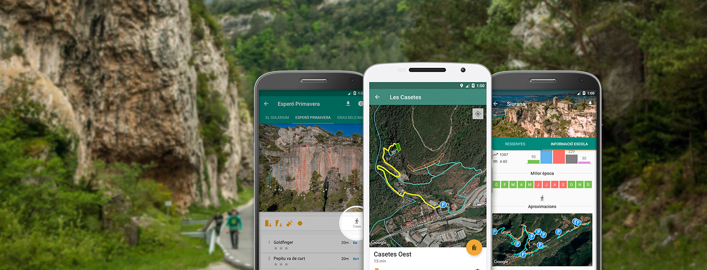 Aproximaciones a los sectores de escalada con la app de Climb Around.